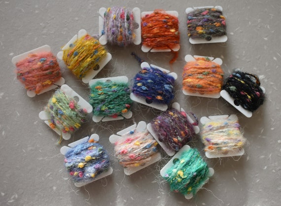 Multicolored Dotted Mohair Yarn, Rainbow Sugar Bean Mohair Yarn, Craft Yarns, String, Embellishments Trim, Decorative Card, Cover, Gift Box