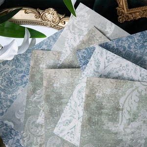 Confezione da 24 fogli di carta per scrapbooking con motivo retrò screziato di grandi dimensioni, carta decorativa in stile vintage invecchiato per diario di effimeri e spazzatura