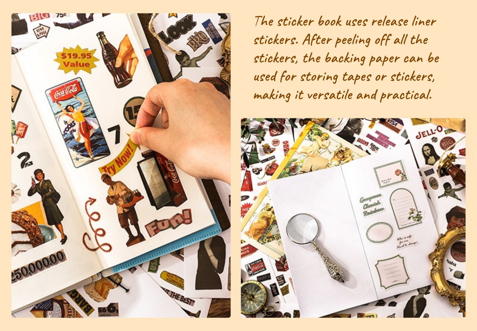20 Fogli Adesivi Per Album Paesaggio E Città - Set Con Stickers Washi E PET Trasparenti Per Junk Journal
