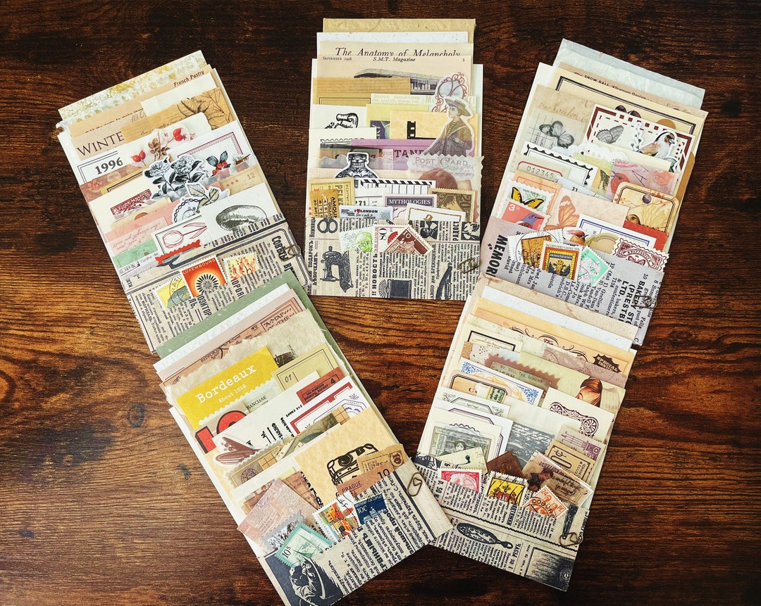 30 Pcs Assorted Vintage Mixed Decorative Paper Bundle, Mixed Ephemera ...
