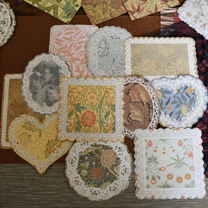 William Morris Design Lace Deco Papier Pack, Reproduktionsdrucke, Blumen Scrapbook Papier, Ephemera Papier, Collage Papier, Blumen Notizen Sets