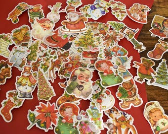 Christmas Stickers Set For Holiday Decoration, Gift Wrapping, Religious Decoration, Holiday Crafts, Christmas Gift Tags, Junk Journal Pack