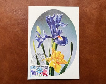 NO 1597 FDC Vintage French Maximum Postcard- International Flower Show In Paris, Issued In April 1969 For Collection, Collage, DIY Crafts