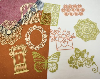 Hollow Out Lace Paper Sets, Die Cut Deco Collage Paper For Scrapbook Junk Journal Planner Butterfly, Lace Pad, Flower, Gate Lace Paper