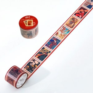 Retro operastempel washitape, benodigdheden voor junkjournal, opera art-afplaktape, collagetape, plakband, retro zegelstickers
