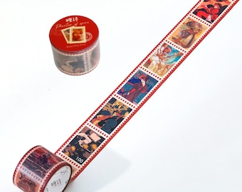 Retro Opera Stamp Washi Tape, Junk Journal Supplies, Opera Art Masking Tape, Collage Tape, Scrapbooking Tape, Retro Seal Stickers