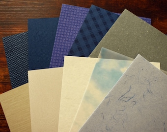 Colorful Ephemera Paper Pack — Sea Salt Blue Theme, Blue Textured Scrapbook Paper, Decorative Paper, Collage Paper, Paper Crafts, Mixed art