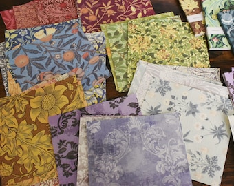 40 Sheets William Morris Classical Patterned Deco Paper Booklet, Reproduction Prints, Scrapbook Paper, Junk Journal Paper, 5.5'' * 5.5''