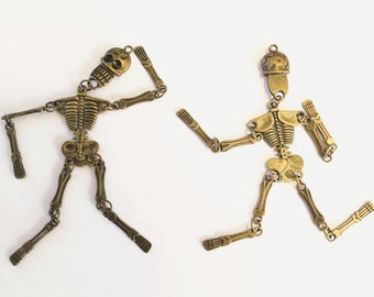 Antique Bronze Skeleton Pendants, Punk Charms, Handmade Earrings Necklace Clothing Decoration Accessories, Alloy-Making, Diy Craft Supplies