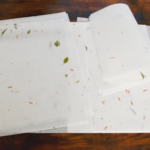 Carta di riso con foglie di tè alle erbe naturali, carta flessibile per scrapbooking, disegno e collage, carta di riso stampabile, carta per decoupage, formato A4