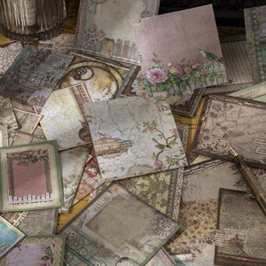 30 Pcs Retro Patterns Scrapbooking Paper Pack, Vintage Distressed Patterns Decorative Paper For Junk Journal, Ephemera, Collage, Decoupage