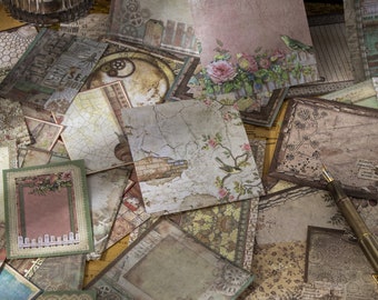 30 Pcs Retro Patterns Scrapbooking Paper Pack, Vintage Distressed Patterns Decorative Paper For Junk Journal, Ephemera, Collage, Decoupage