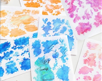 Watercolor Mark Rub-On Transfer Stickers, Vintage Collage Background Stickers, Journaling And Scrapbooking Supplies, Planner Craft Decor