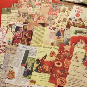 40 Sheets Christmas Retro Scrapbooking Paper Pack, Vintage Style Christmas-themed Background Paper, Christmas Paper Set, Holiday Deco Paper