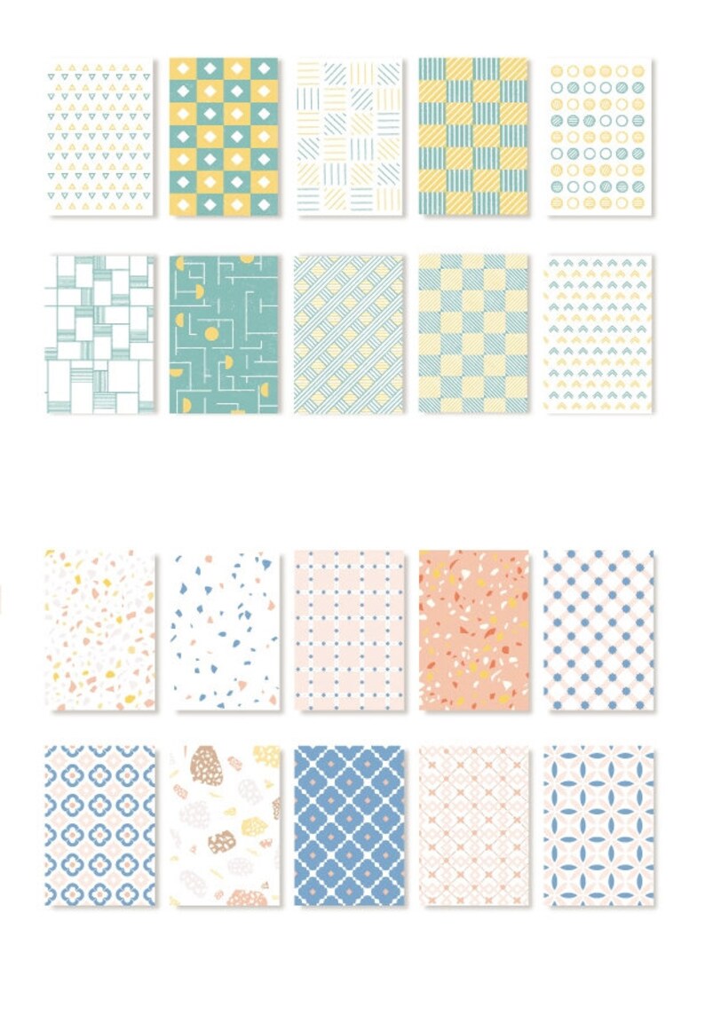 100 Pieces Mini Colorful Plaid Floral Patterned Deco Paper Pack for ...