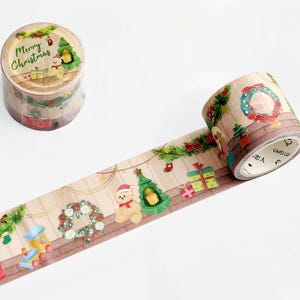 Christmas Decorations Washi Tape, Gold Foil Washi Tape, Christmas Crafts Supplies For Gift Wrapping, Card Making, Scrapbooking, Festive tape