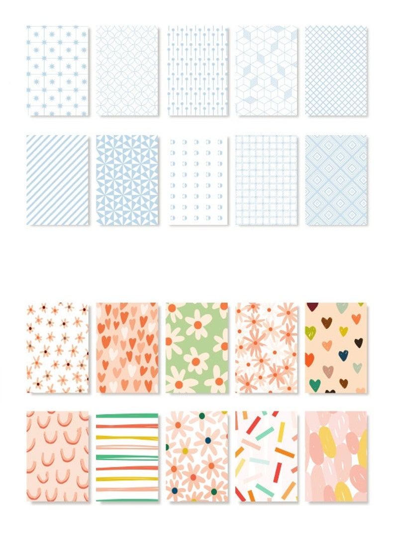 100 Pieces Mini Colorful Plaid Floral Patterned Deco Paper Pack for ...