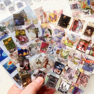 8 Sheets Retro Style Stamp Stickers For Scrapbooking Collage Journaling, Page Decoration, Making Card, Packaging Decoration, Seal Sticker