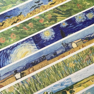 Van Gogh-olieverfschilderijen Washi-tape, decoratieve kunsttape voor scrapbooking Journaling, collage, cadeauverpakking, afplaktape in impressionistische stijl
