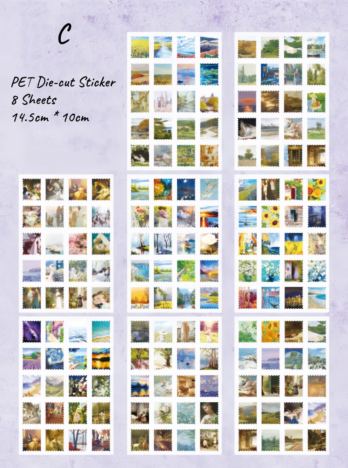 8 Sheets Retro Style Stamp Stickers for Scrapbooking Collage Journaling ...