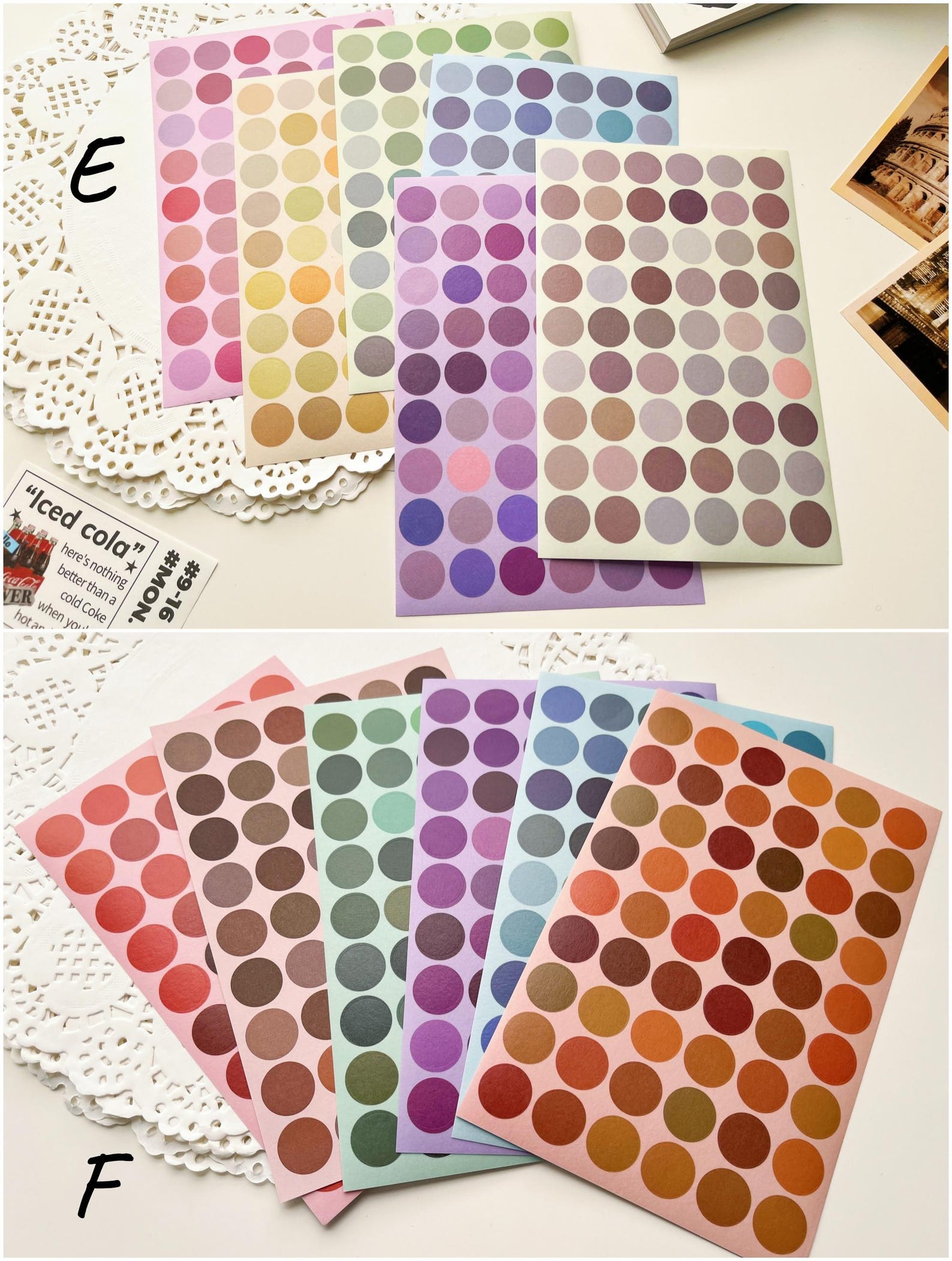 Random Dots Sticker 15mm Variety of Multicolored Dot Stickers, 6 Sheets 324 Sealing ...