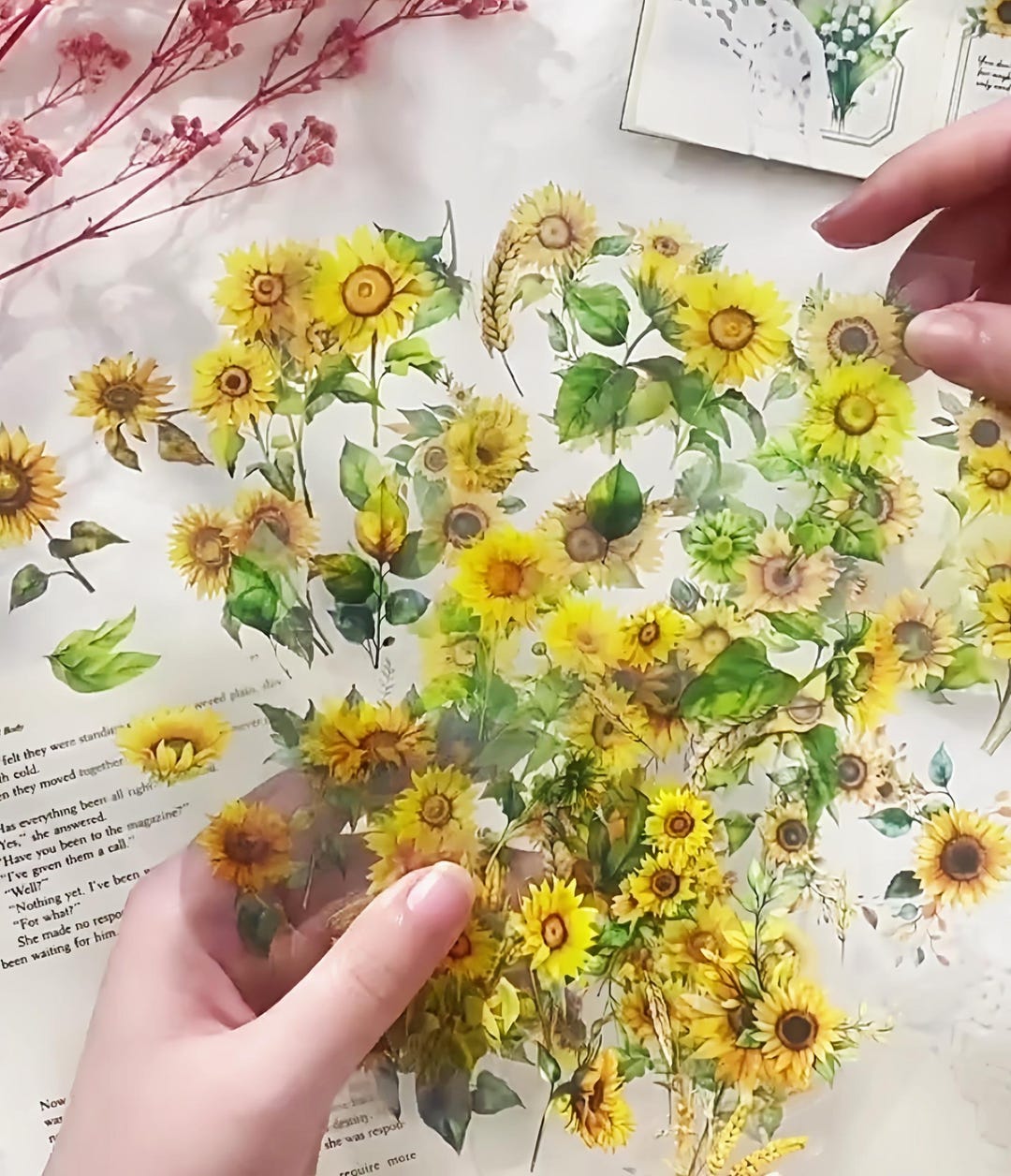6-sheet Die-cut Botanical Flower Sticker Set – Fresh Floral Stickers ...