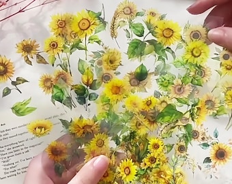 6-Sheet Die-Cut Botanical Flower Sticker Set – Fresh Floral Stickers for Journals, Planners, Scrapbooks Collage, Cute Botanical Stickers