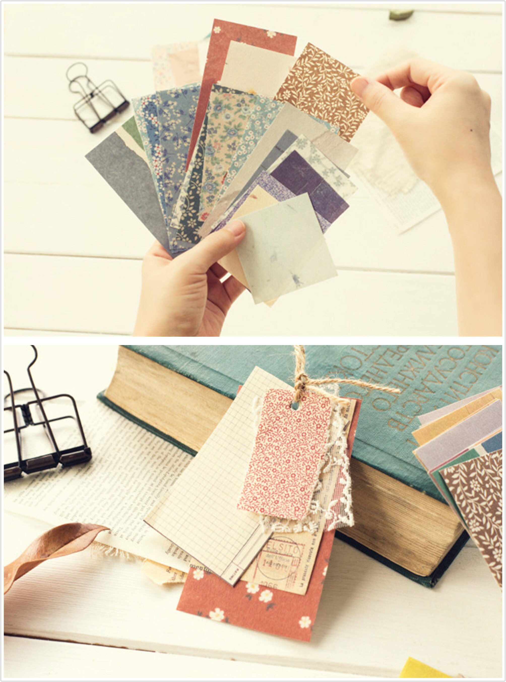 Set Carta Scrapbooking Vintage 180 Fogli - 6 Disegni Star Fantasy Con Nastro Adesivo - Per Diario, Junk Journal, Regali Fai Da Te