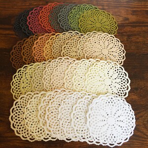 Die Cut Special Paper Doilies, Multi-colored Paper Lace Pad Embellishment For Junk Journal Scrapbook Collage Making Card DIY Craft Projects All 4 colors
