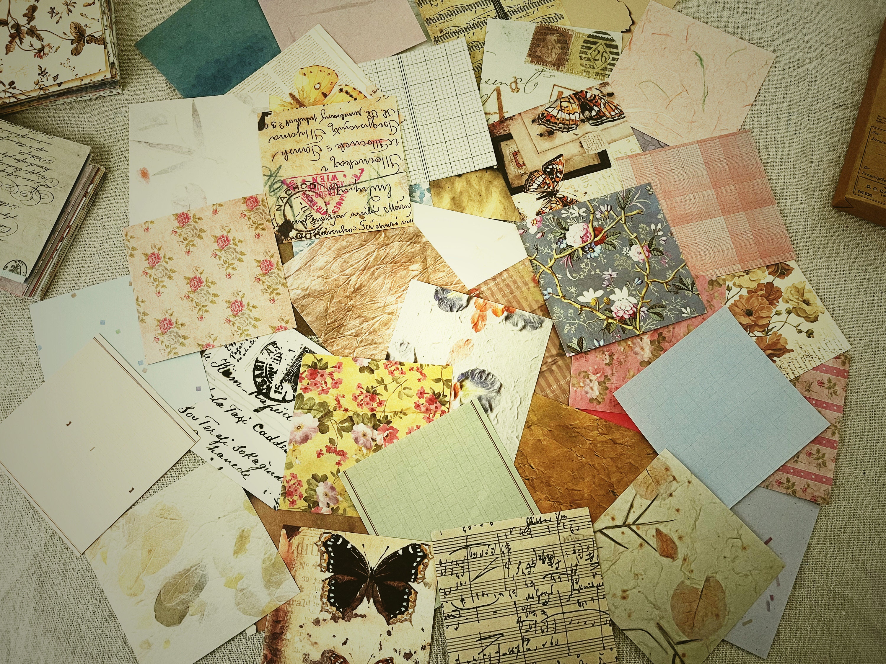 50/80 Sheets Decorative Paper Pack Scrapbook Paper Ephemera Etsy