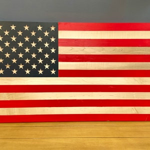 Hand Made Wooden American flag