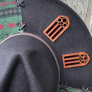 Western Inspired Stained Glass Hat, Wide Brim Hat, Fedora Hat, Stained Glass Art, Sun Catcher Hat, Laser Cut, Cottage Core, Witchy Hat