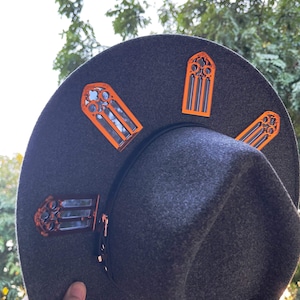 Stained Glass Hat, Wide Brim Hat, Fedora Hat, Panama Hat, Stained Glass Art, Sun Catcher Hat, Laser Cut, Cottage Core, Witchy Hat,