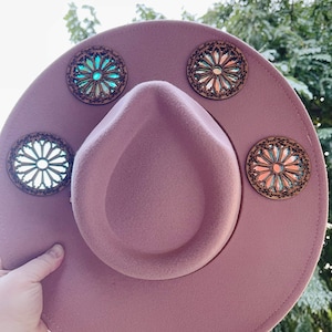 Stained Glass Hat, Wide Brim Hat, Fedora Hat, Panama Hat, Stained Glass Art, Sun Catcher Hat, Laser Cut, Cottage Core, Witchy Hat, Vegan