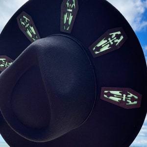 Stained Glass Hat, Wide Brim Hat, Fedora Hat, Panama Hat, Stained Glass Art, Sun Catcher Hat, Laser Cut, Glow in the dark, Witchy Clothes