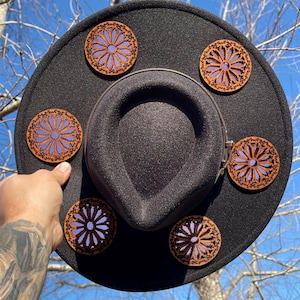 Stained Glass Hat, Wide Brim Hat, Fedora Hat, Panama Hat, Stained Glass Art, Sun Catcher Hat, Laser Cut, Cottage Core, Witchy Hat