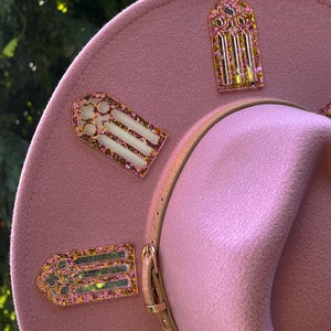 Stained Glass Hat, Wide Brim Hat, Fedora Hat, Panama Hat, Stained Glass Art, Sun Catcher Hat, Laser Cut, Cottage Core, Witchy Hat