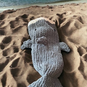 Chunky Knit Shark Sleeping Bag Blanket