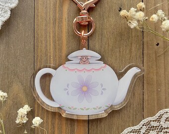 Fancy Teapot Lolita Mouse 2.5" Acrylic Keychain