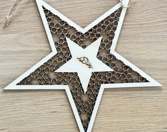 Happy Eid Ramadan Kareem magic star handmade by an Arabic artist Eid Mubarak hanging with hanger