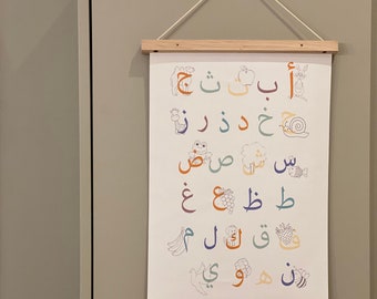 Children&#39;s room poster alphabet German or Arabic download to print yourself or order