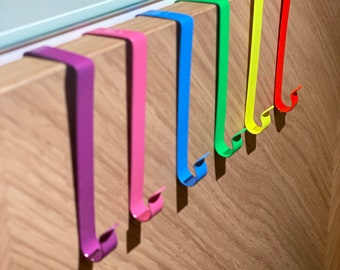 5x Window or door hooks, for hang up jacket, towels or window pictures in stainless steel, different colors