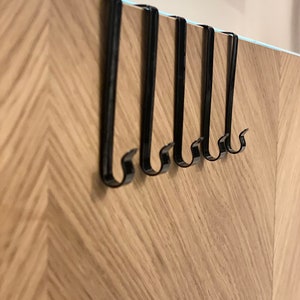 5x Window or door hooks, for hang up jacket, towels or window pictures in stainless steel, different colors Black