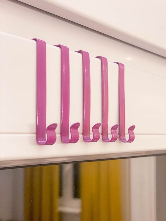 5er Set Lila Schrankhaken Küchenhaken Fensterhaken in Edelstahl zum Aufhängen an Fenster oder Schrank, zur Befestigung von Fensterschmuck