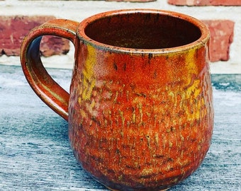 Hammered Ceramic Mug - Handmade - Pottery - Coffee - Tea