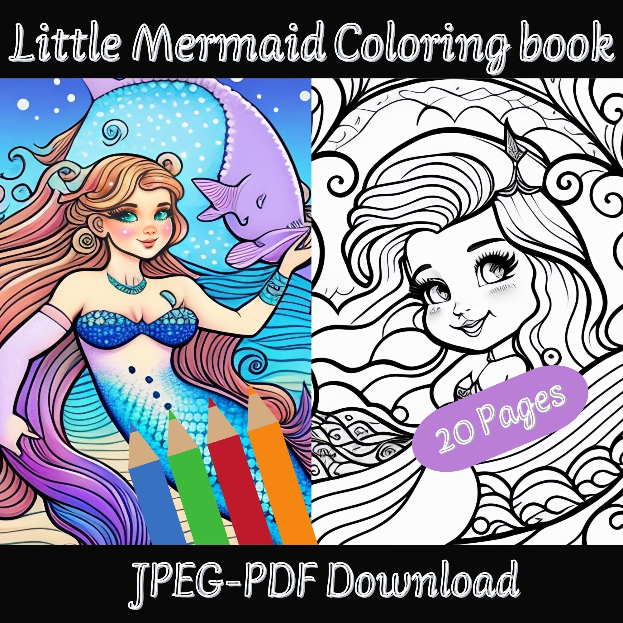 Mermaid Coloring Book: Mermaids Coloring Book, little mermaid book, little mermaid  coloring book, mermaid book, among the mermaids, Mermaid C (Paperback)