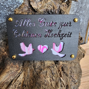 Geldgeschenk Zur Goldenen Hochzeit , Hochzeitsgeschenk, Präsent, Aufmerksamkeit aus Holz , Kreatives Geldgeschenk Verpackung (schwarz)