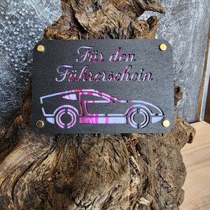 Geldgeschenk Für den Füherschein, Dankesagen, Präsent, Aufmerksamkeit aus Holz im Kleinformat, Kreatives Geschenk Verpackung (schwarz)