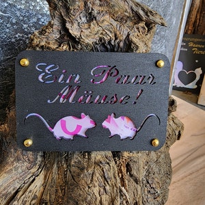 Geldgeschenk Ein Paar Mäuse für Dich, Dankesagen, Präsent, Aufmerksamkeit aus Holz im Kleinformat, Kreatives Geschenk Verpackung (schwarz)