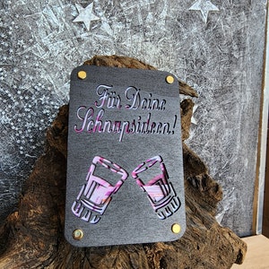 Geldgeschenk Für Deine Schnapsideen , Dankesagen, Präsent, Aufmerksamkeit aus Holz im Kleinformat, Kreatives Geschenk Verpackung (schwarz)